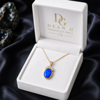 Breathtaking 18k gold  Australian Black Opal Natural Diamond Pendant