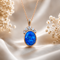 Breathtaking 18k gold  Australian Black Opal Natural Diamond Pendant