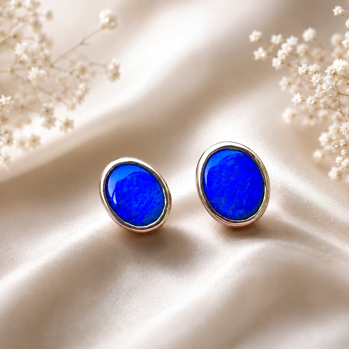 Handcrafted Lightning Ridge Opal Earrings in 9k Gold