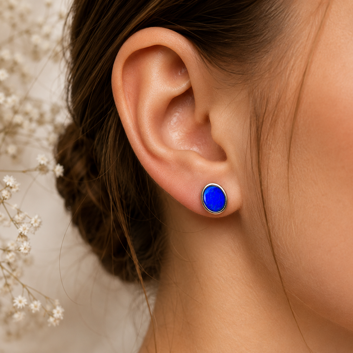 Handcrafted Lightning Ridge Opal Earrings in 9k Gold