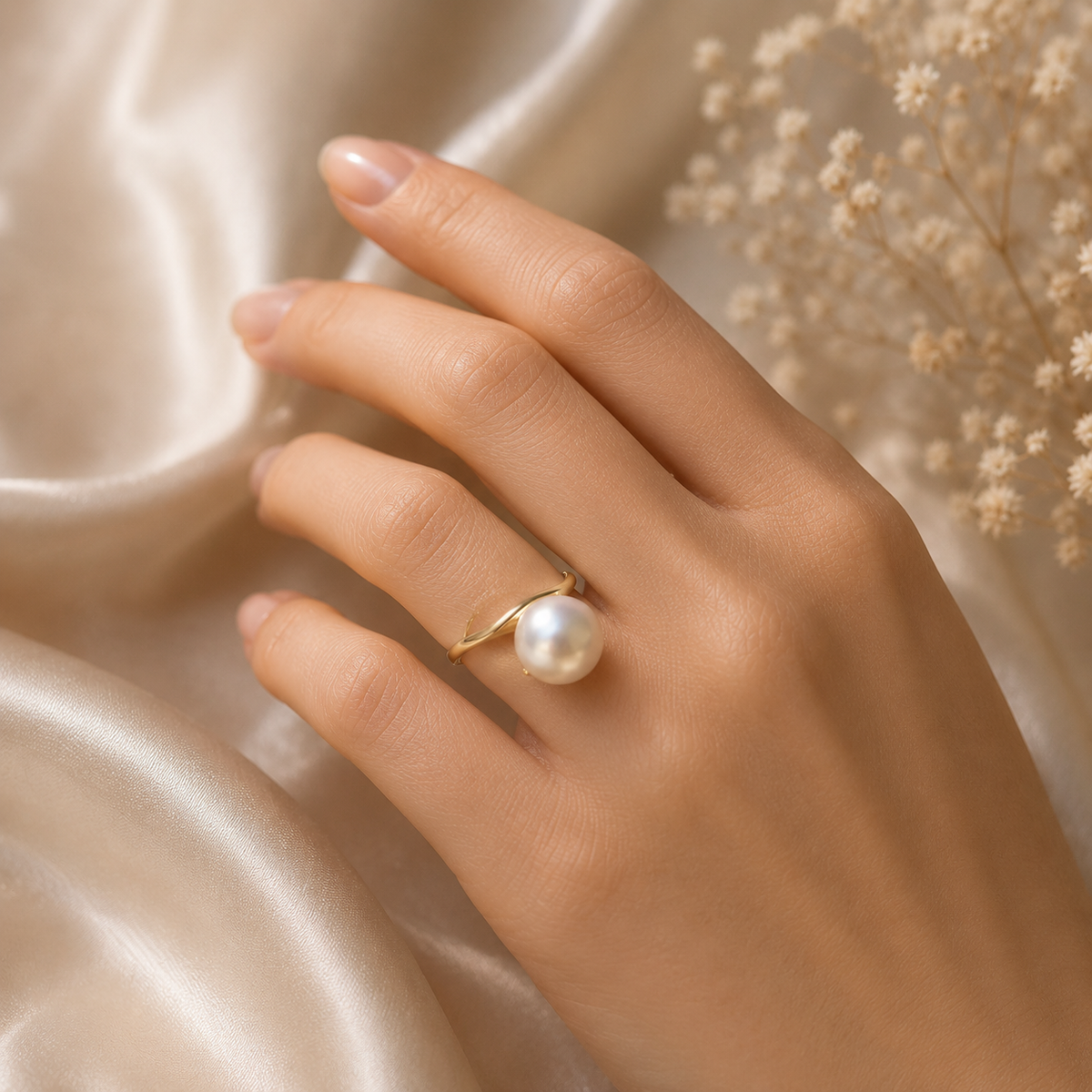 Elegant South Sea Pearl 14k Gold Ring