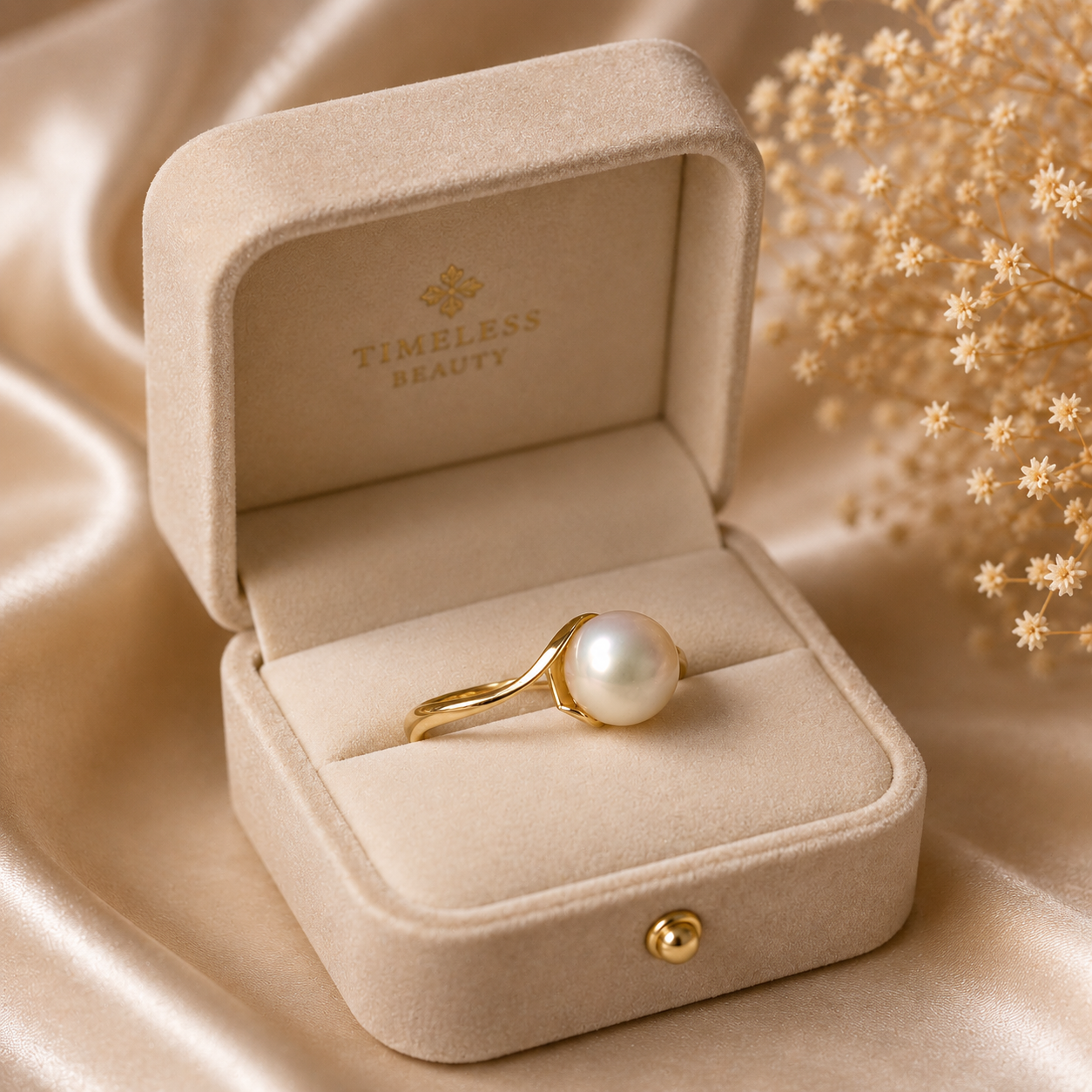 Elegant South Sea Pearl 14k Gold Ring