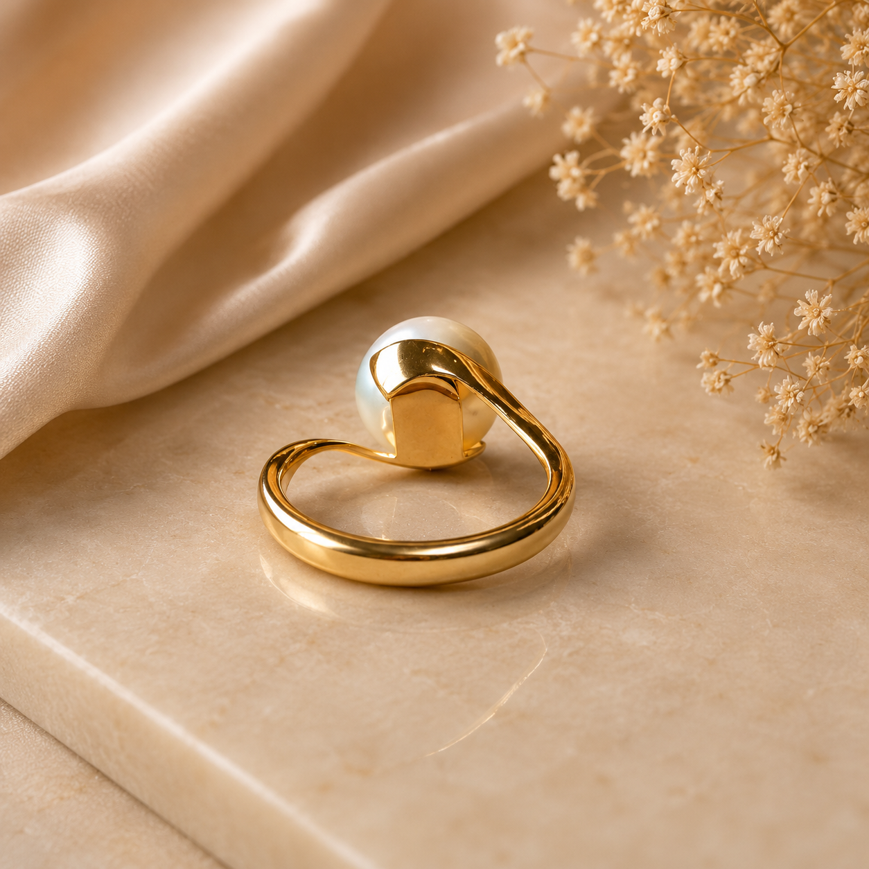 Elegant South Sea Pearl 14k Gold Ring