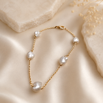 Elegant Keshi Pearl 9k Gold Bracelet