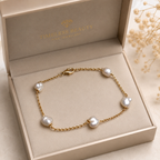 Elegant Keshi Pearl 9k Gold Bracelet