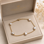Elegant Keshi Pearl 9k Gold Bracelet