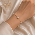 Elegant Keshi Pearl 9k Gold Bracelet
