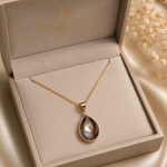 Stunning Australian Abrolhos Island South Sea Mabe Black Pearl 9k Gold Pendant