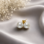 Beautiful South Sea Pearl 9k Gold Stud Earrings