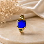 Striking 14K Gold Australian Black Opal Ring