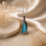 Beautiful 9K White Gold Australian Boulder Opal Pendant