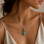 Beautiful 9K White Gold Australian Boulder Opal Pendant