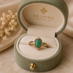 Divine 14K Gold Australian Black Opal Ring
