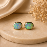 14k Gold Australian Opal Earrings