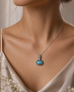 Stunning Rare Australian Boulder Opal 18k White Gold And Diamond Pendant