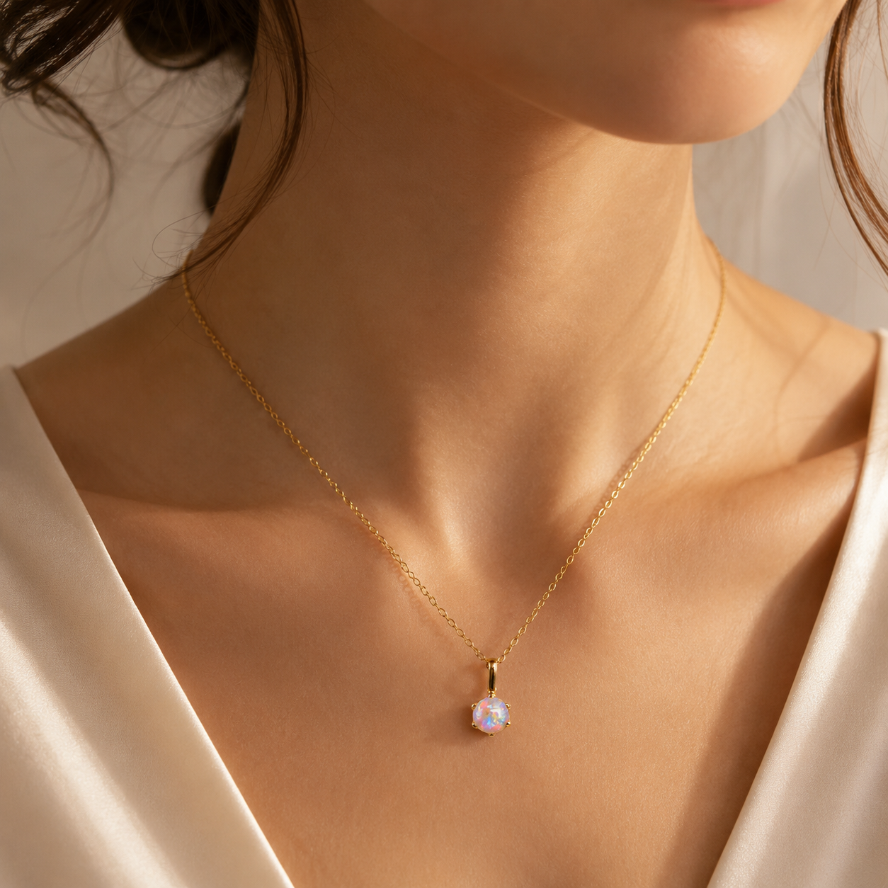 Stunning 18k Gold Lightning Ridge Australian Opal Pendant