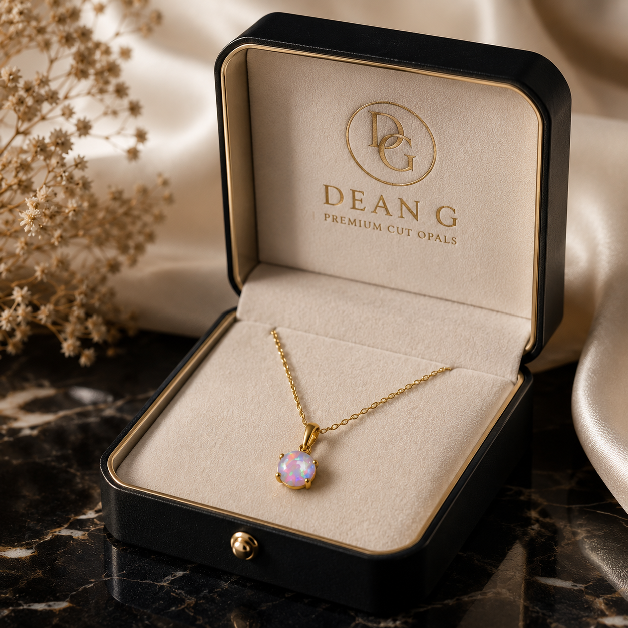 Stunning 18k Gold Lightning Ridge Australian Opal Pendant