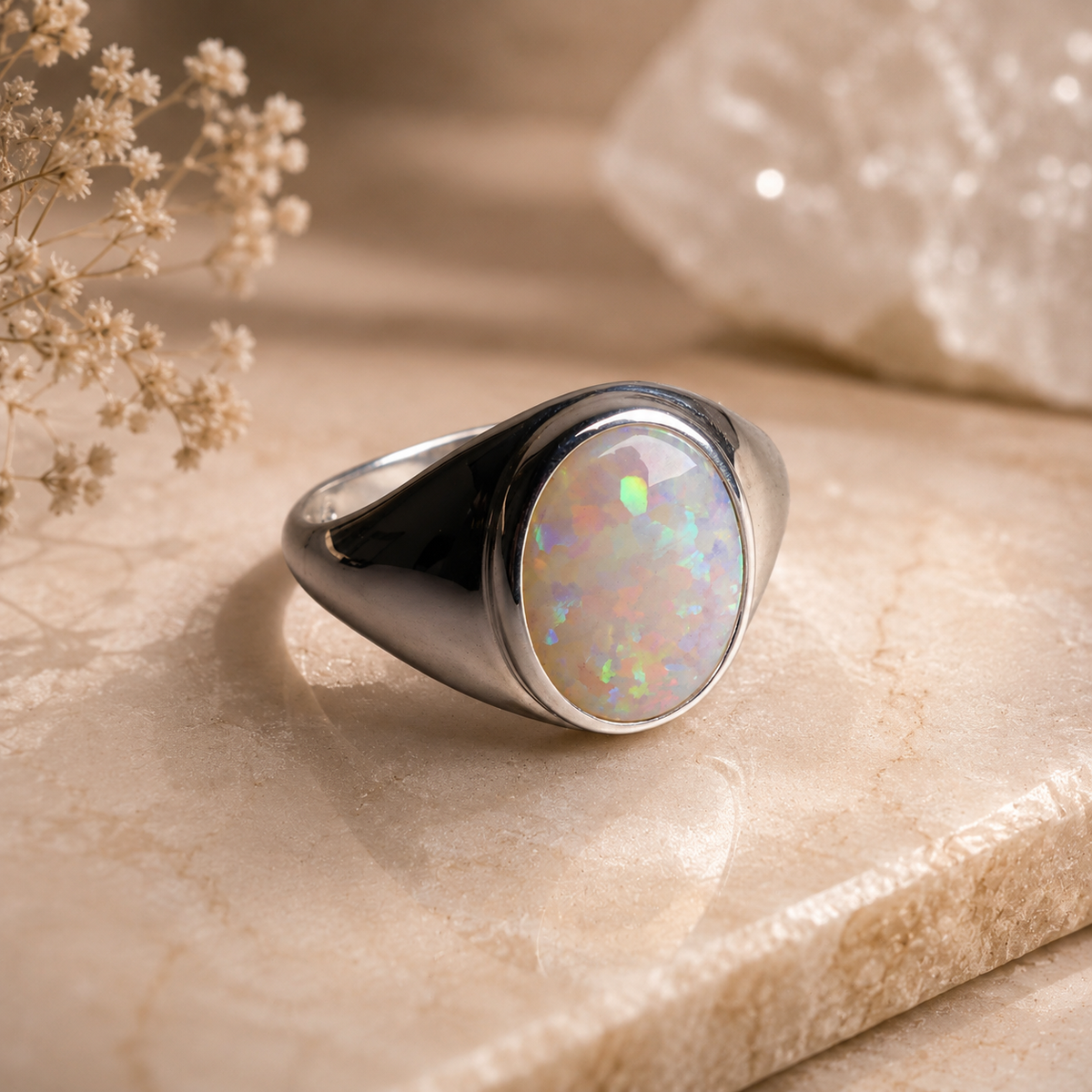 Bold Sterling Silver Gents Cygnet Ring