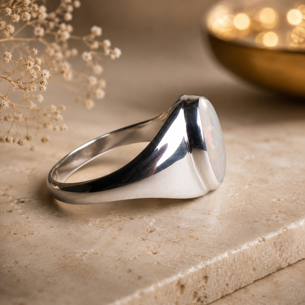 Bold Sterling Silver Gents Cygnet Ring