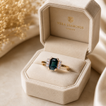 Elegant 10k Gold Australian Sapphire & Diamond Ring