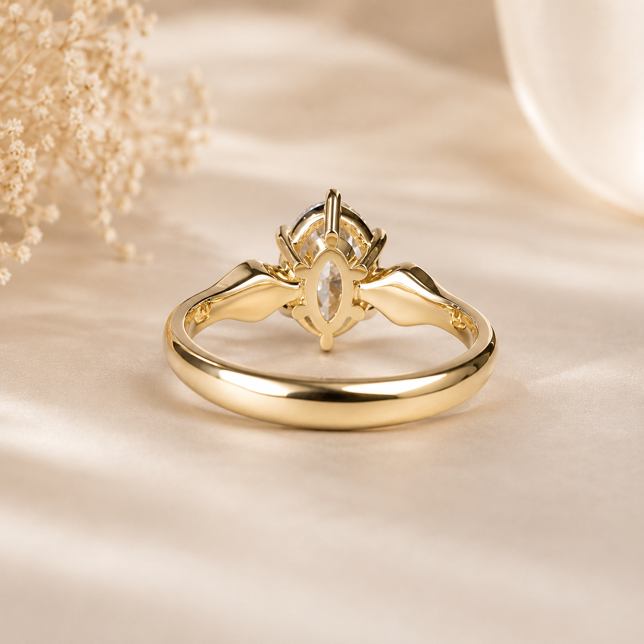 Timeless 18k Gold  Diamond Solitaire Engagement Ring