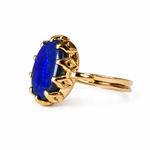 Beautiful 10k Gold Australian Blue-on-Black Opal Ring