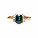 Elegant 10k Gold Australian Sapphire & Diamond Ring