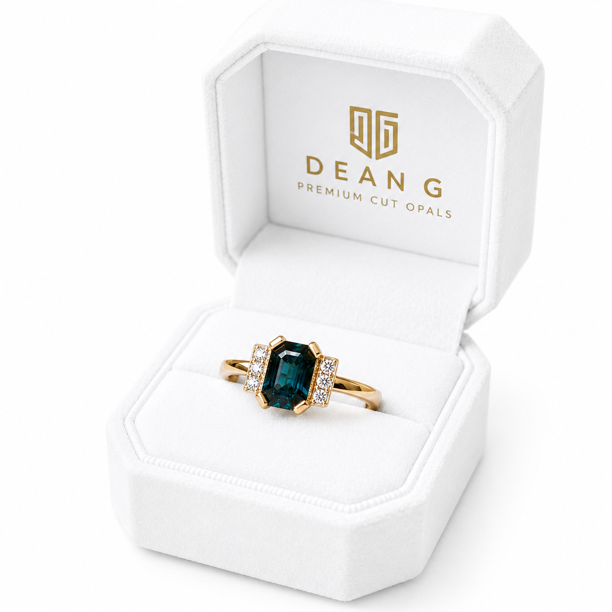 Elegant 10k Gold Australian Sapphire & Diamond Ring