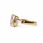 14K Gold 1.51ct Radiant-Cut Diamond Ring with Baguette Side Stones