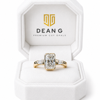 14K Gold 1.51ct Radiant-Cut Diamond Ring with Baguette Side Stones