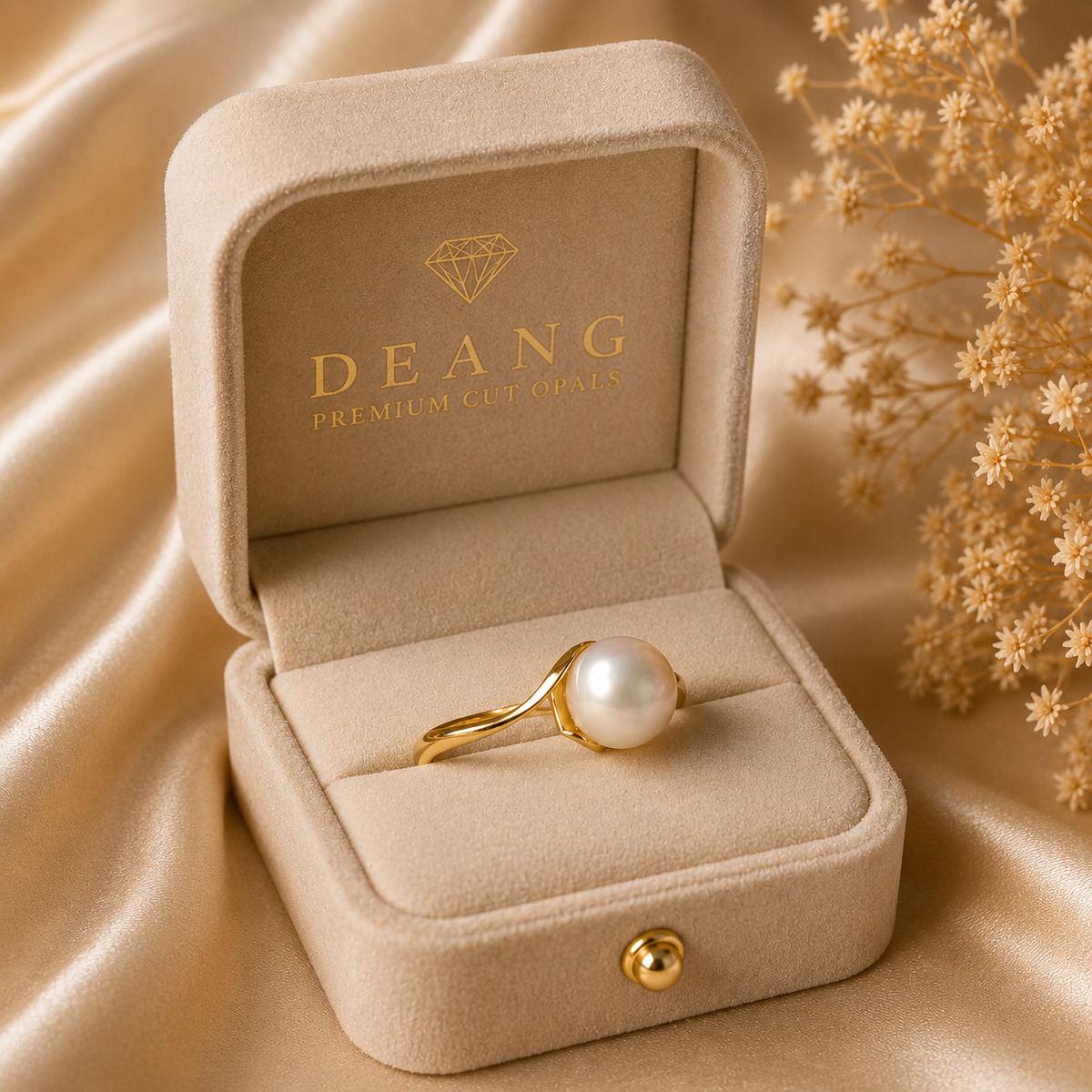 Elegant South Sea Pearl 14k Gold Ring