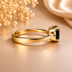 Elegant 10k Gold Australian Sapphire & Diamond Ring