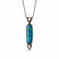 Stunning 18k White Gold Australian Boulder Opal Pendant