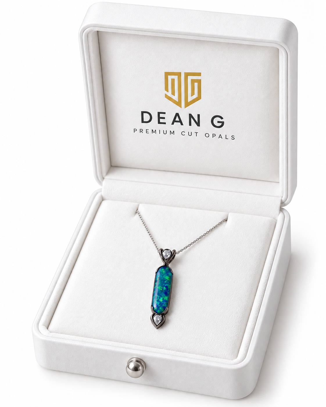 Stunning 18k White Gold Australian Boulder Opal Pendant