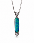 Stunning 18k White Gold Australian Boulder Opal Pendant