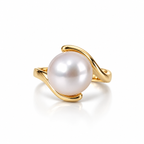 14K Yellow Gold  South Sea Pearl Ring – Contemporary Design