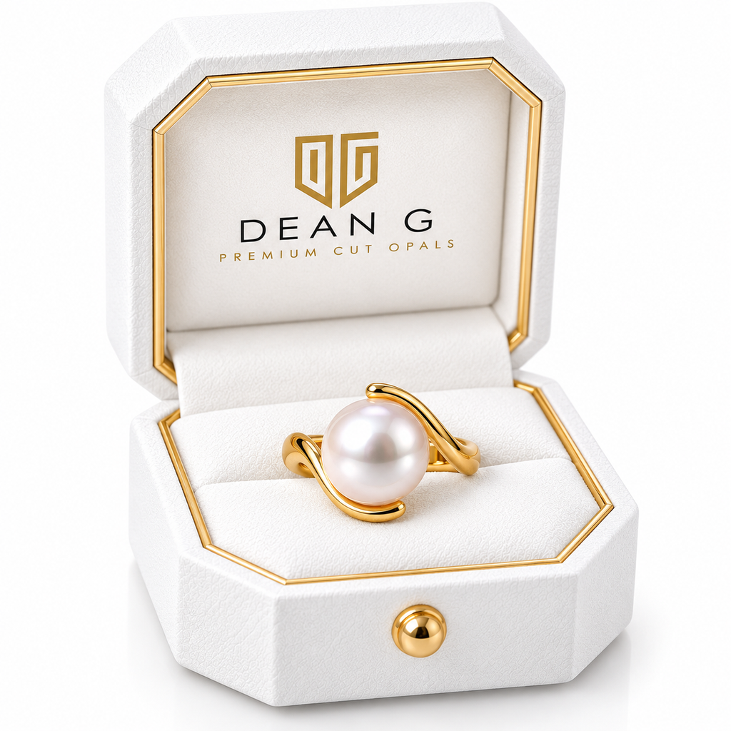 14K Yellow Gold  South Sea Pearl Ring – Contemporary Design