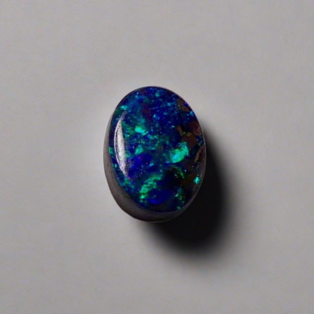 Beautiful Australian Boulder Opal, expertly sourced and cut, ready for your custom ring. Stunning greens and blues add natural beauty to your collection.

Origin- Ethically mined in Queensland Australia

Opal Weight- 0.9ct

Size- 6.7 x 5mm

Ready to be set into your one of a kind piece of jewellery