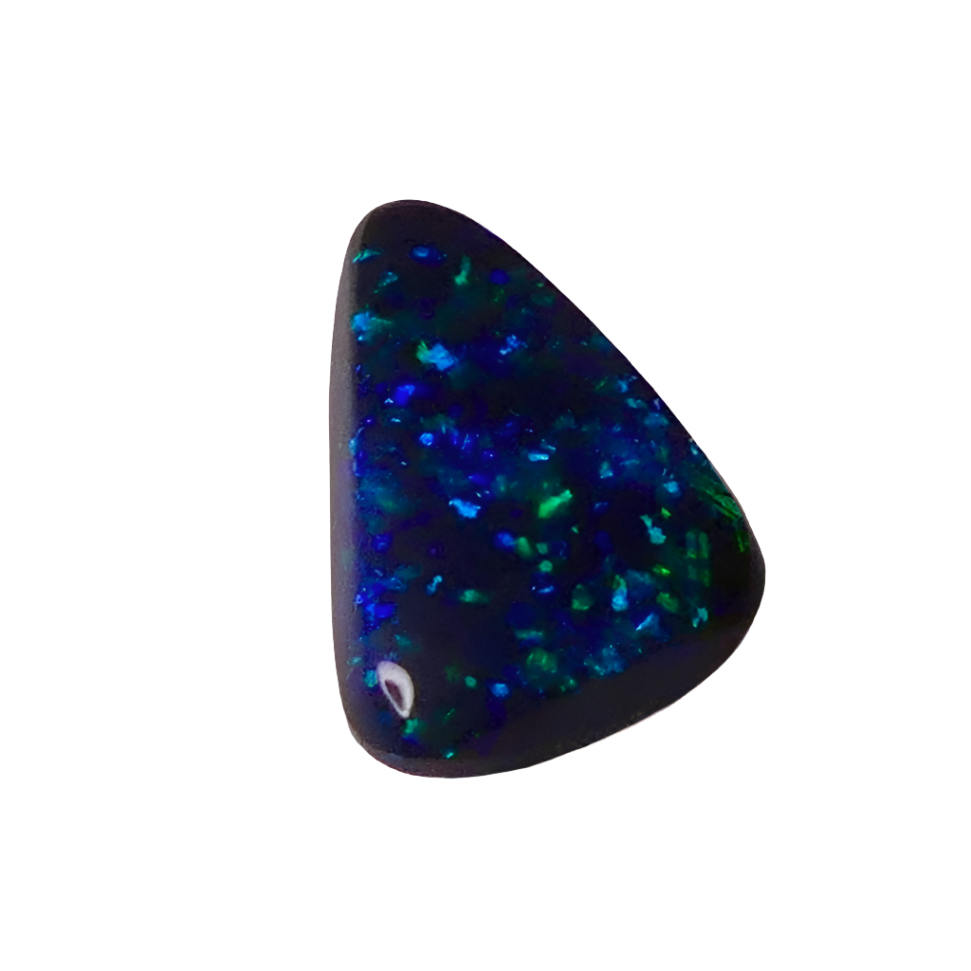 This 2.5ct Australian Black Opal features expert cutting and polishing, showcasing gorgeous green and blue colors. A truly rare and exquisite gemstone, this opal is a beautiful representation of nature. Perfect for jewelry setting or collection.

Origin- Ethically Mined in Lightning Ridge Australia

Opal Weight- 2.55ct Australian Black Opal

Size- 13.2 x 8.1mm

Ready to be set into a beautiful ring or Pendant design