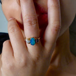 Experience the stunning harmony of nature with our 14k gold Australian Black Opal ring from our Seascapes Collection.

Origin- Lightning Ridge Australia

Opal Weight- 1ct Australian Black Opal

Accent Stone - Mauve Tourmaline

Pearl- Keshi pearl

Setting- 14k gold claw

Ring Size - 6 1/2 us

Handcrafted and designed by Australian Artisians