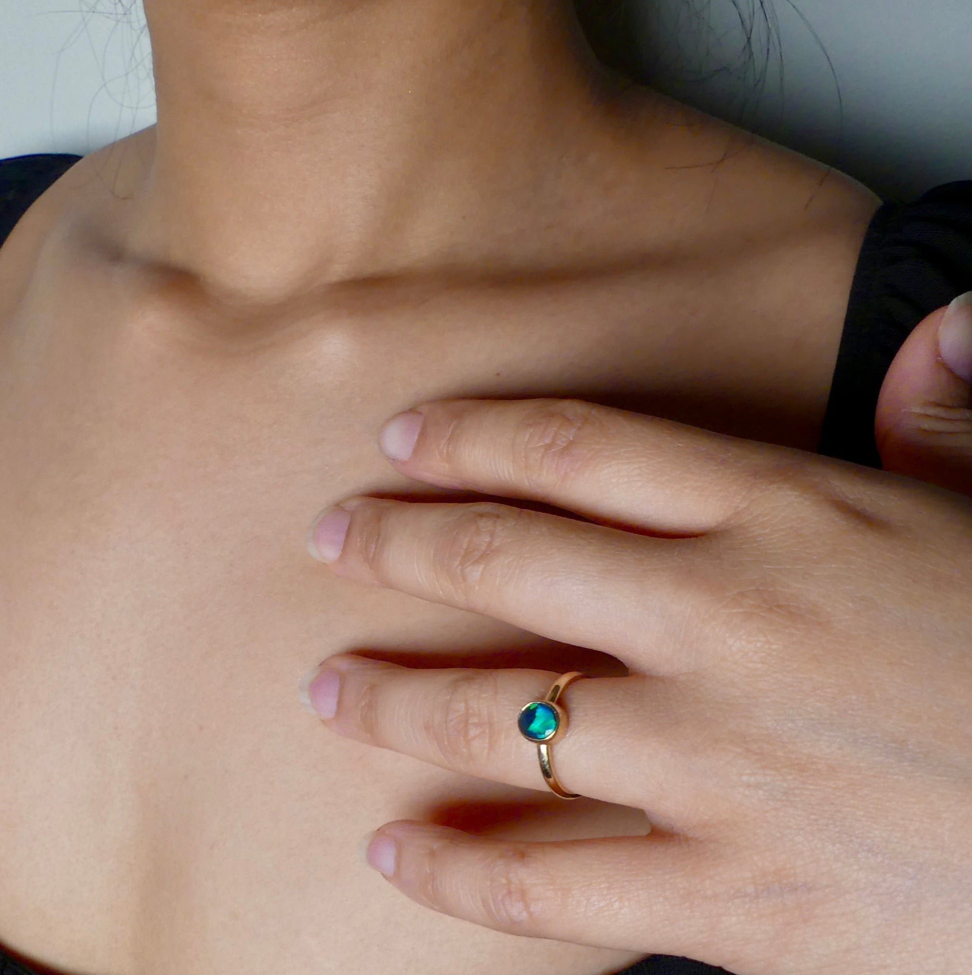 Discover our stunning Lightning Ridge Black Opal Gold Ring, crafted by expert Australian artisans. This rare gemstone is known for its breathtaking colors and exclusivity.

Origin- Lightning Ridge Australia

Opal Weight- 0.5ct Lightning Ridge Black Opal

Setting- 9K Gold Bezel Set

Size- Ring Size 6 1/4us

Handcrafted and Designed by passionate Australian Artisans
