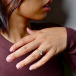 This Elegant 9ct Gold Ring is perfect for any occasion. Made with a stunning Crystal Opal from Lightning Ridge, displaying the full spectrum of colors, making it a unique and eye-catching piece. Its simple and elegant design adds a touch of sophistication to any outfit.

Origin- Lightning Ridge Australia

Opal- Australian Crystal Opal mined in Lightning Ridge Australia

Setting- 9ct solid Gold Bezel set

Size- 6 1/2 us

Designed and Handcrafted by skilled Australian Artisans