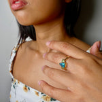 Timeless Elegance 14k Gold Australian Black Opal Ring