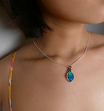 Elegant 18k White Gold Australian Boulder Opal Pendant