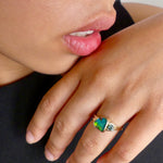 Beautiful Oceanic 14k Gold Australian Boulder Opal Ring