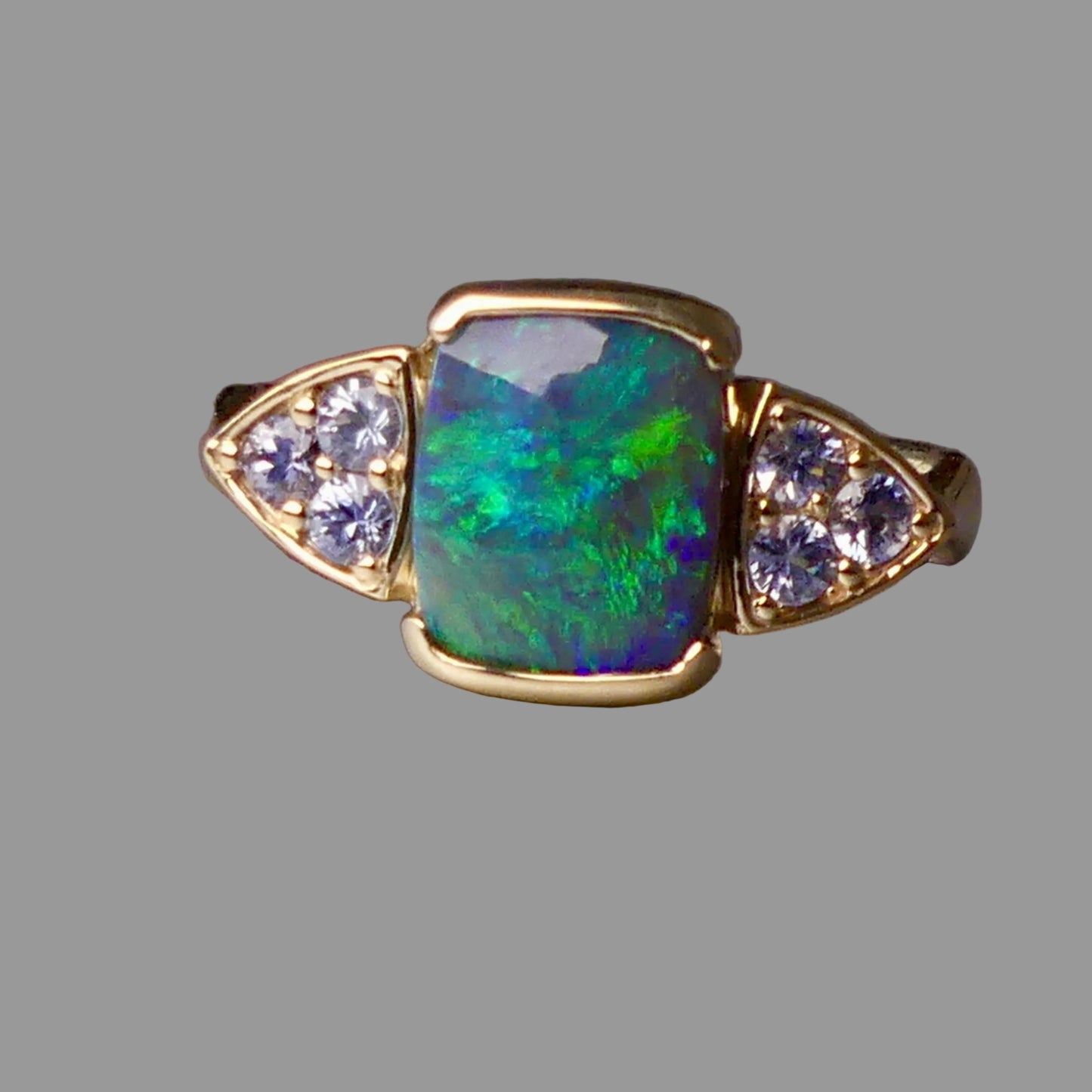 Stunning 14k Gold Black Opal Ring
