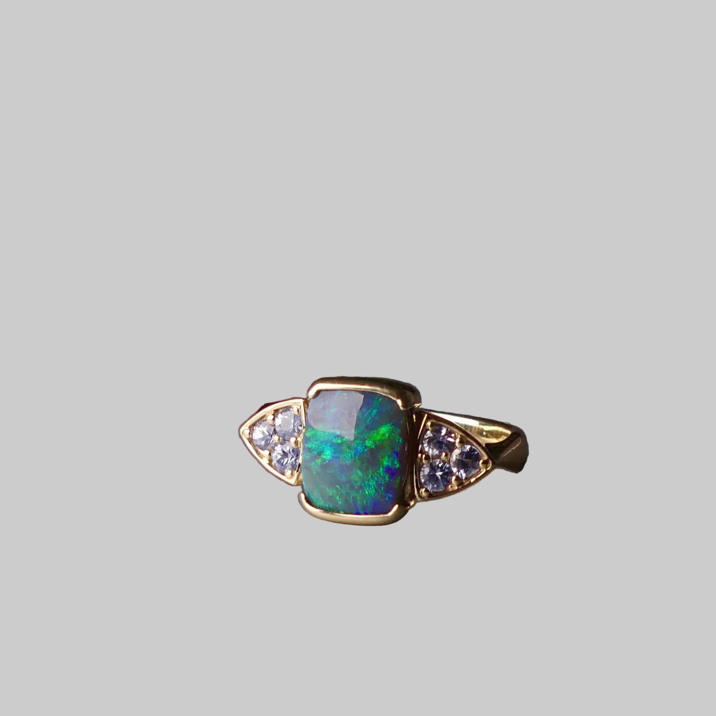 Stunning 14k Gold Black Opal Ring