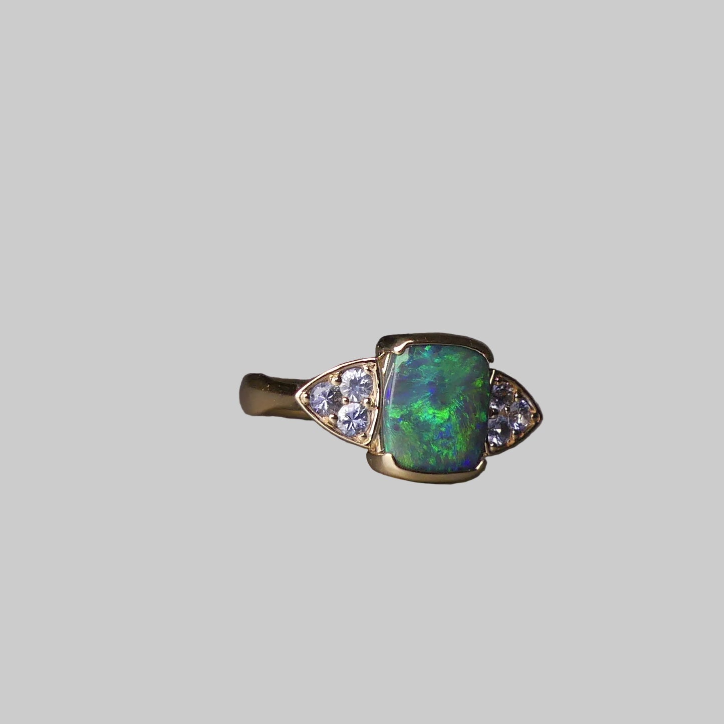Stunning 14k Gold Black Opal Ring