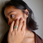 Beautiful 14k Gold Australian Black Opal Ring