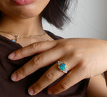 Stunning 14k Gold Australian Black Opal Ring